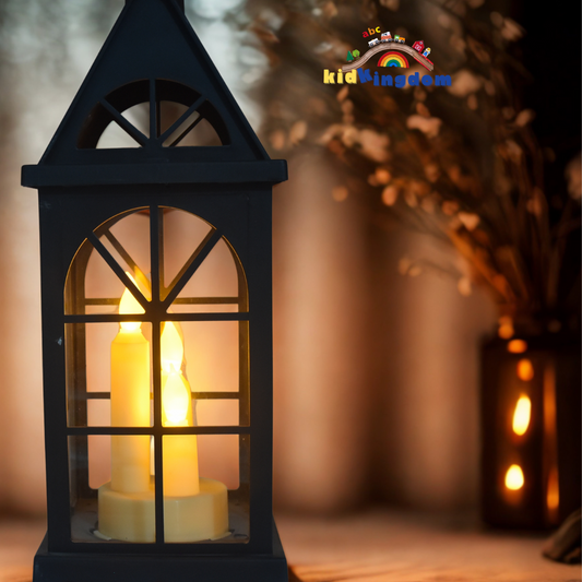 Decorative LED Candle Lantern β Black & White