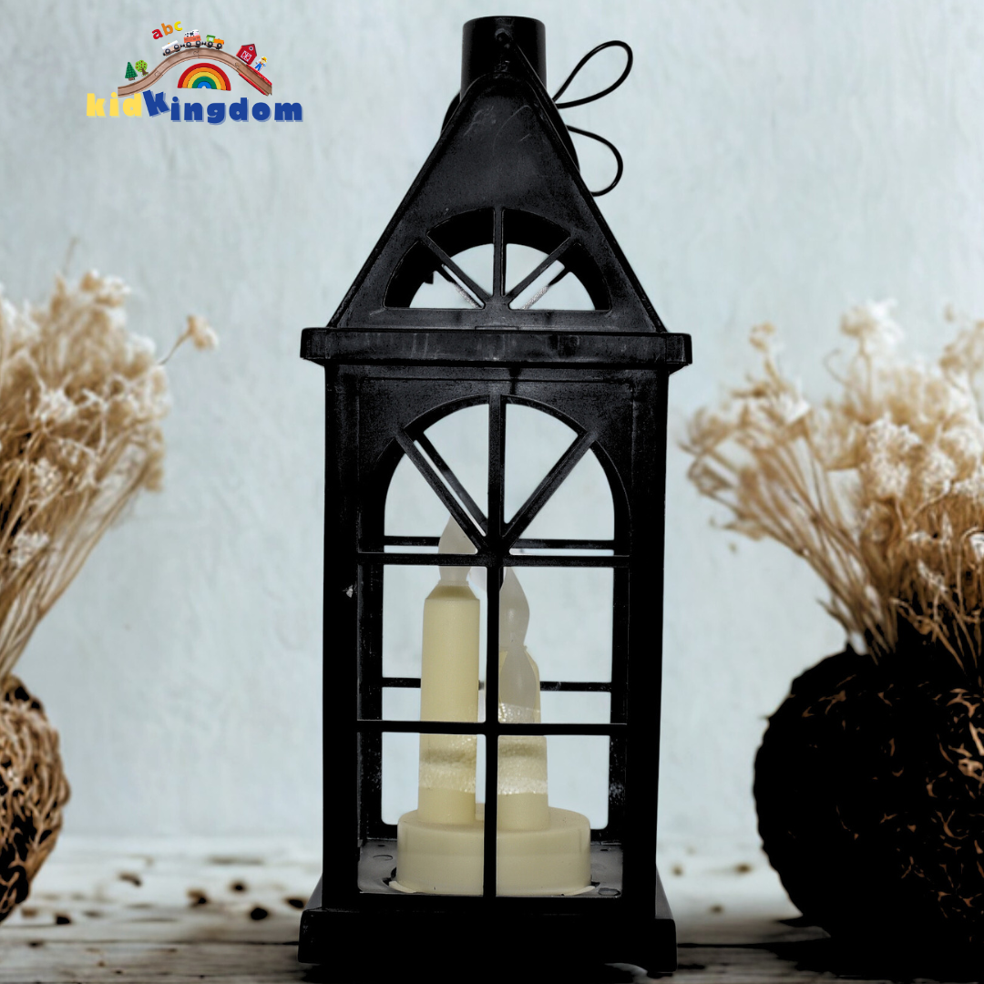 Decorative LED Candle Lantern – Black & White