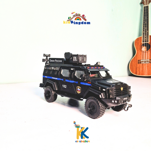 Metal Die-Cast Police Armored Vehicle Model β Black & White