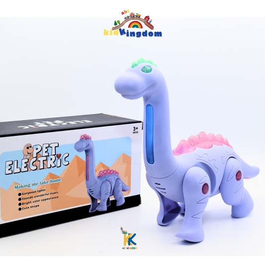 Electric Pet Dinosaur Toy with Lights & Music | Walking Brontosaurus Toy