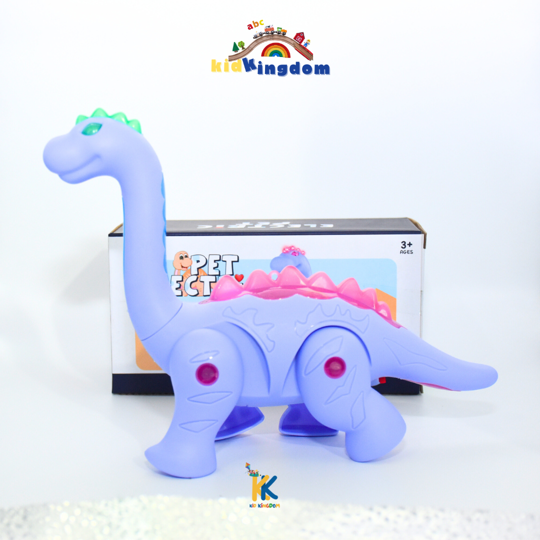 Electric Pet Dinosaur Toy with Lights & Music | Walking Brontosaurus Toy