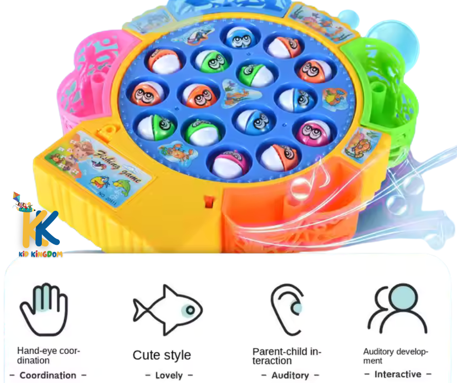 Rotating Fishing Game Toy – Light & Music | Catch-The-Fish Multiplayer Fun