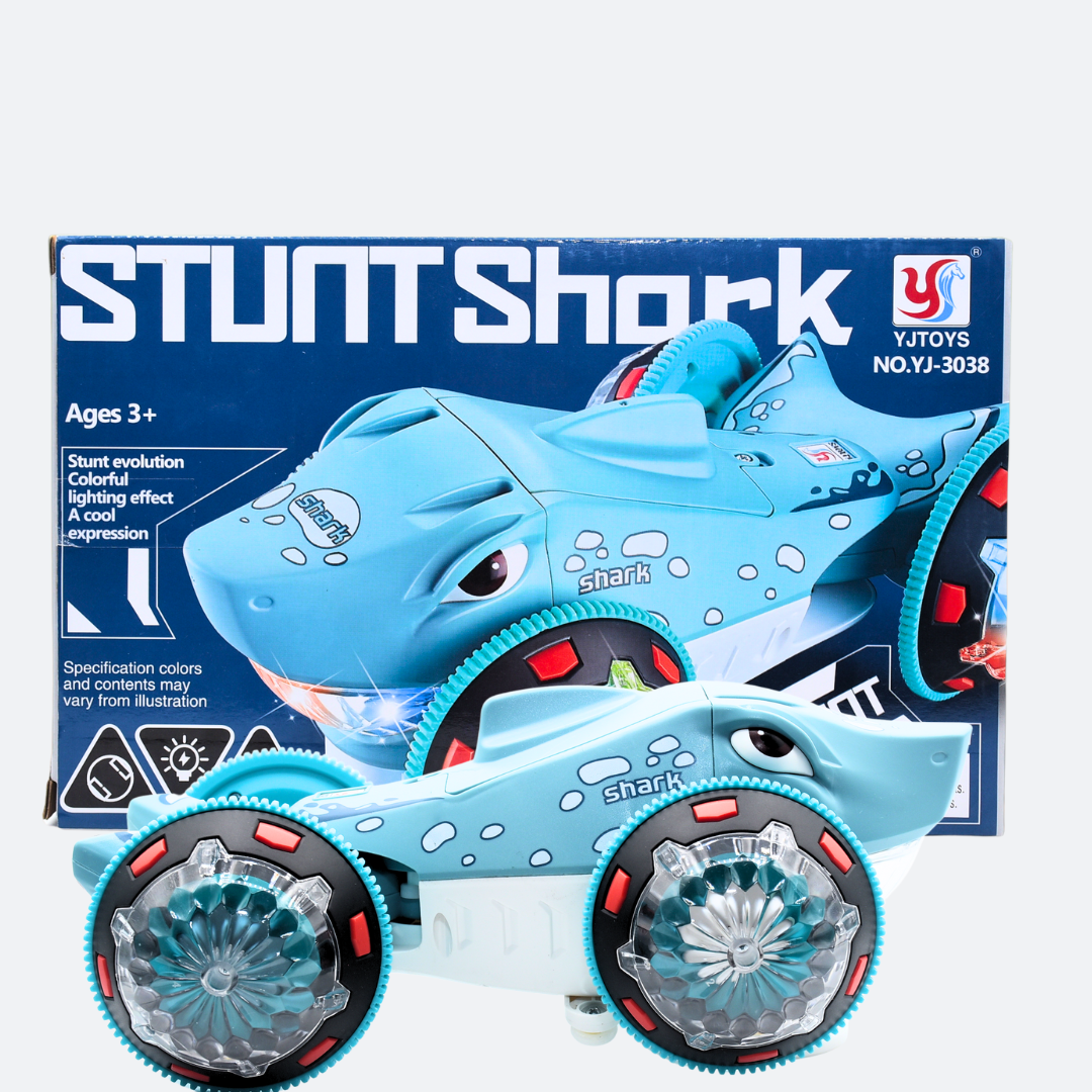 Dazzling Shark Stunt Car Toy | Musical Light-Up Monster car
