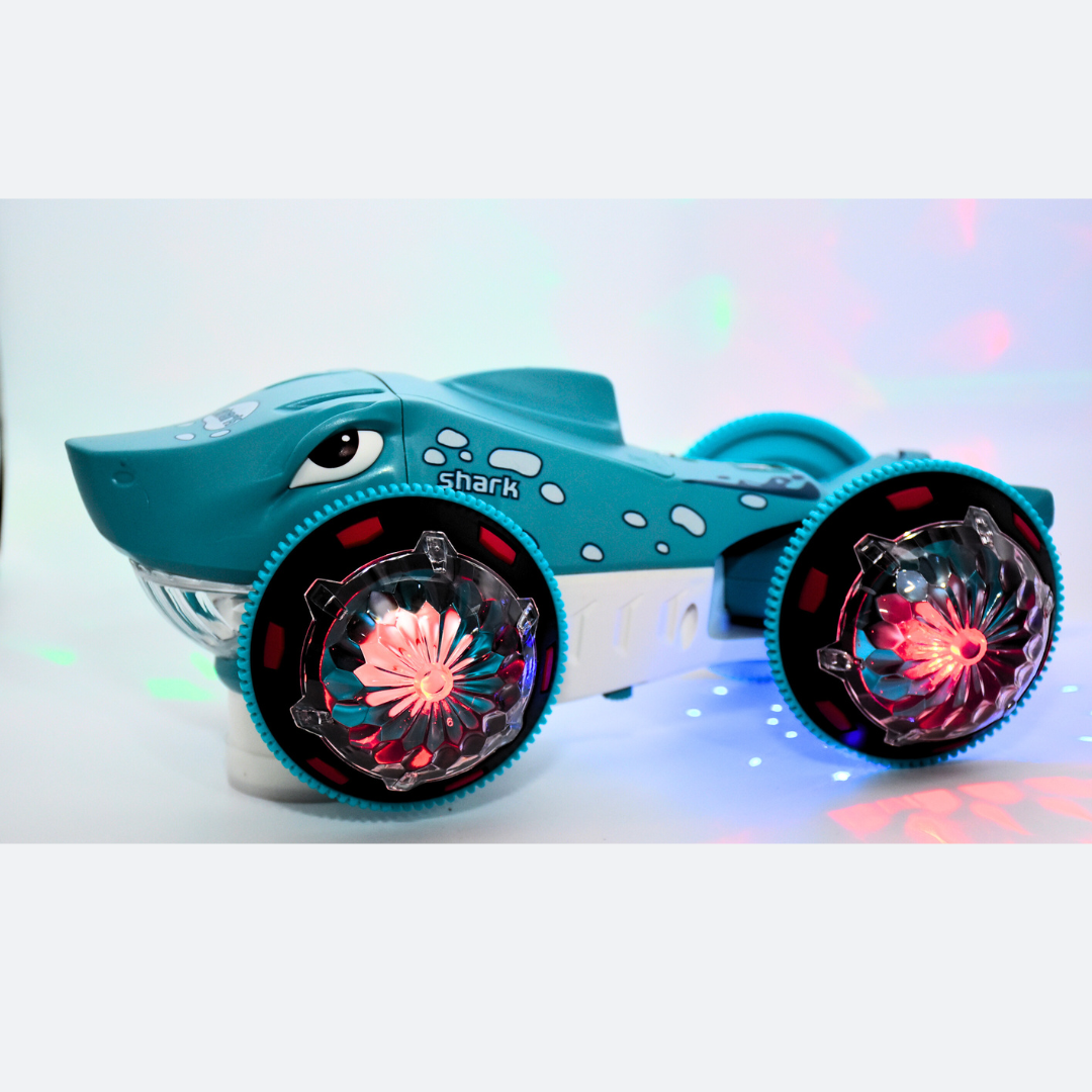 Dazzling Shark Stunt Car Toy | Musical Light-Up Monster car