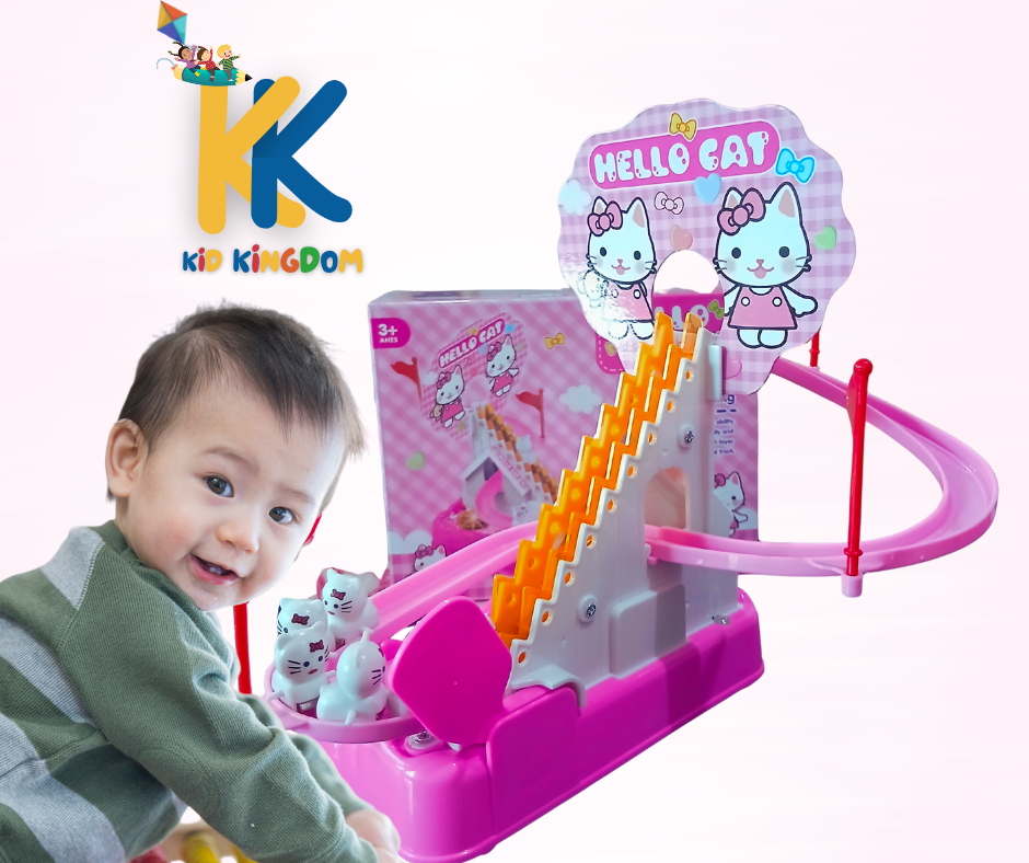 Hello Cat Climbing Toy – Musical Track Toy with Lights for Girls