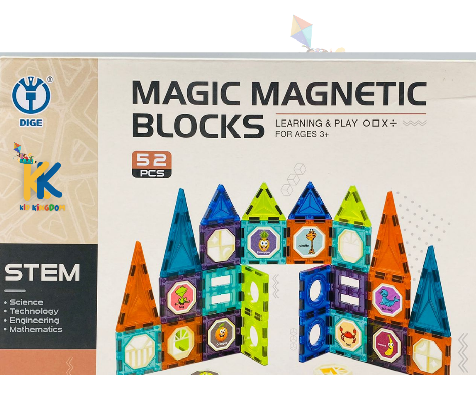 Magnetic Tiles Building Blocks – 52 / 64/ 120 Pcs | STEM Construction Toy