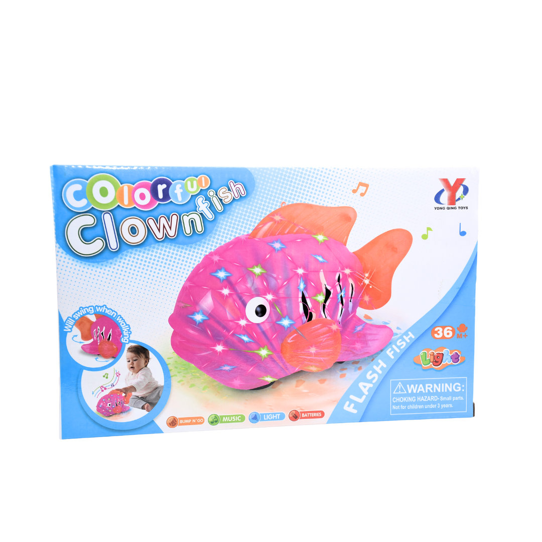 Fish-Shaped Car with Light & Music – Colorful Kids Toy