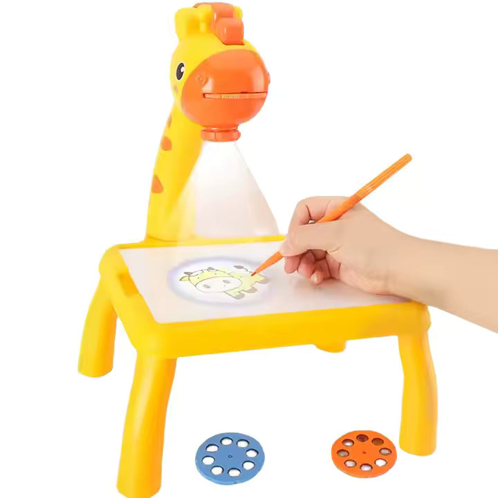 Small Projector Painting Set – Kids Drawing Toy (Yellow, Blue, Pink)