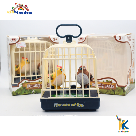 Talking Bird Cage Toy with Light, Movement & Sound Repeating Function