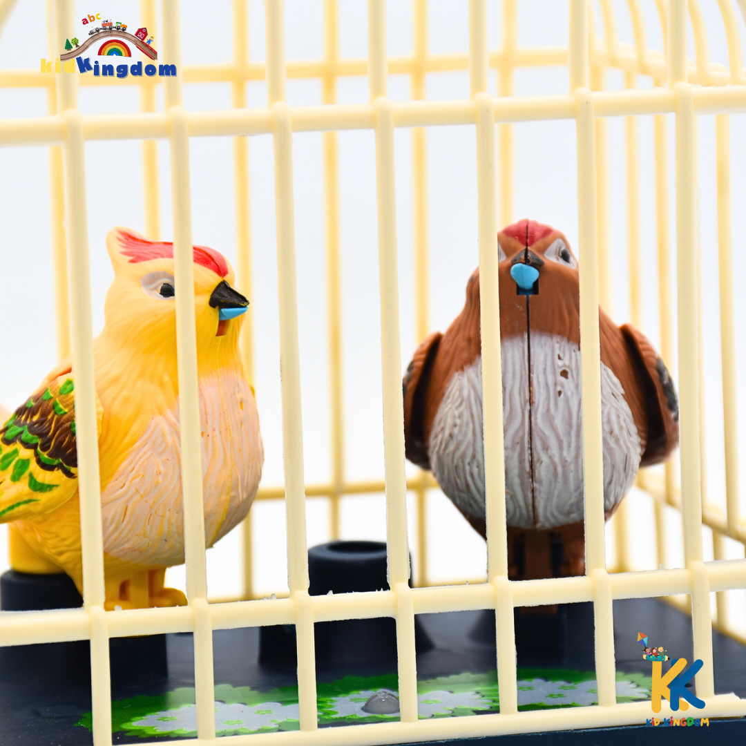 Talking Bird Cage Toy with Light, Movement & Sound Repeating Function
