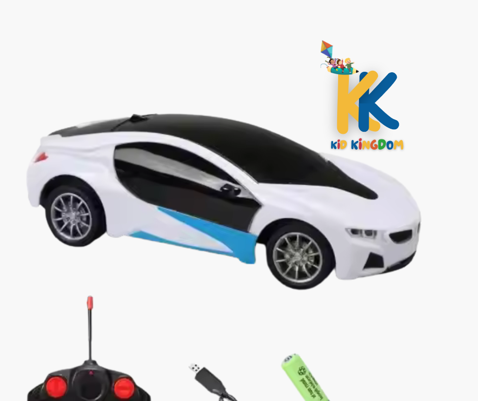 White RC Sports Car – Remote Control Racer for Kids
