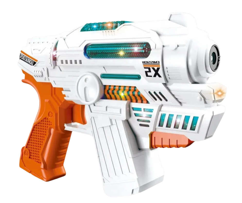 Sci-Fi Bubble Gun Toy – Colorful Light & Music Automatic Bubble Blaster