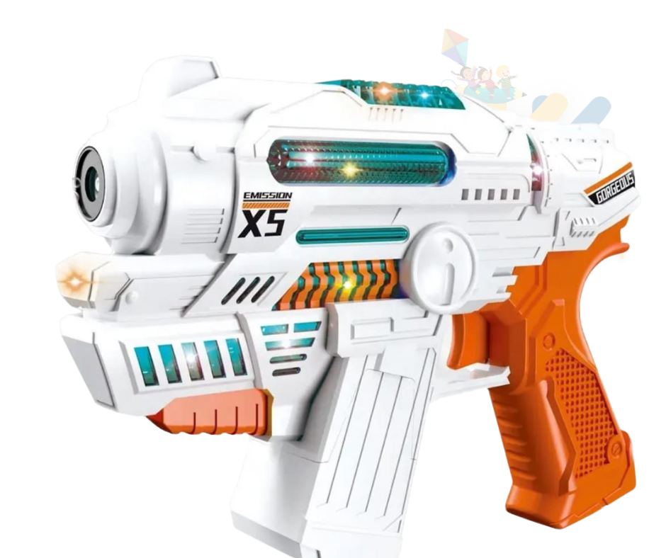 Sci-Fi Bubble Gun Toy – Colorful Light & Music Automatic Bubble Blaster