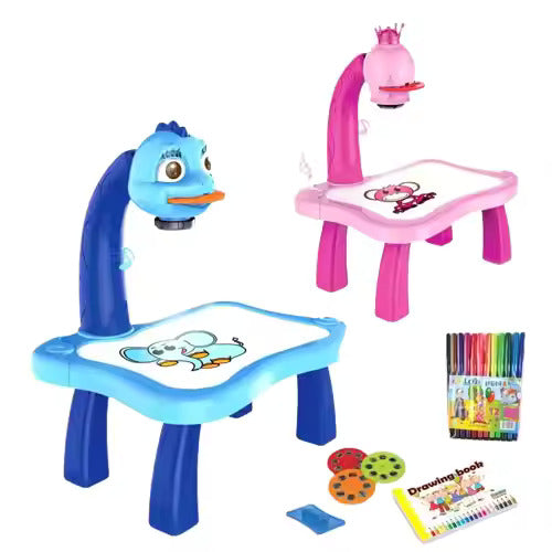 Small Projector Painting Set – Kids Drawing Toy (Yellow, Blue, Pink)