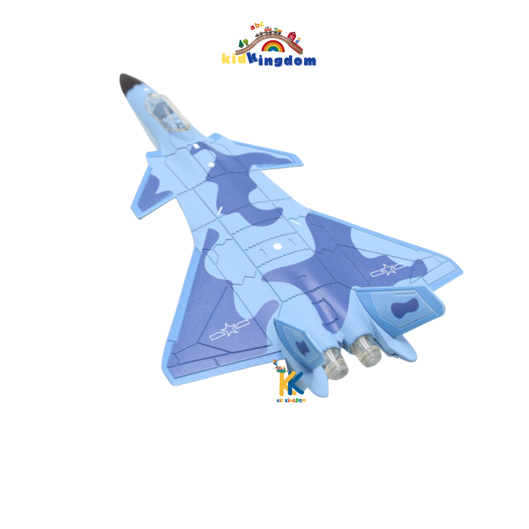 Metal Die-Cast Fighter Jet Toy – Pull Back, Lights & Sounds (4 Variants)