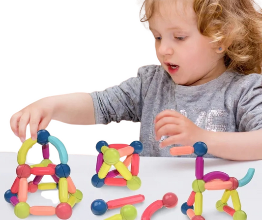 Magnetic Bar Block Set – 25, 56, 64 pcs | STEM Toy for Kids