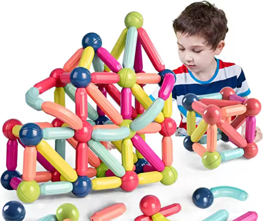 Magnetic Bar Block Set – 25, 56, 64 pcs | STEM Toy for Kids