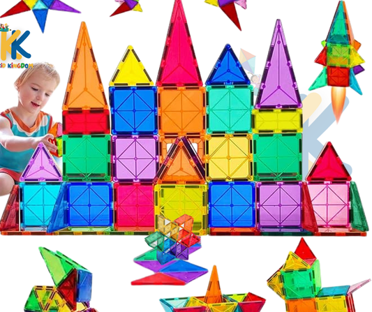 Magnetic Tiles Building Blocks – 52 / 64/ 120 Pcs | STEM Construction Toy