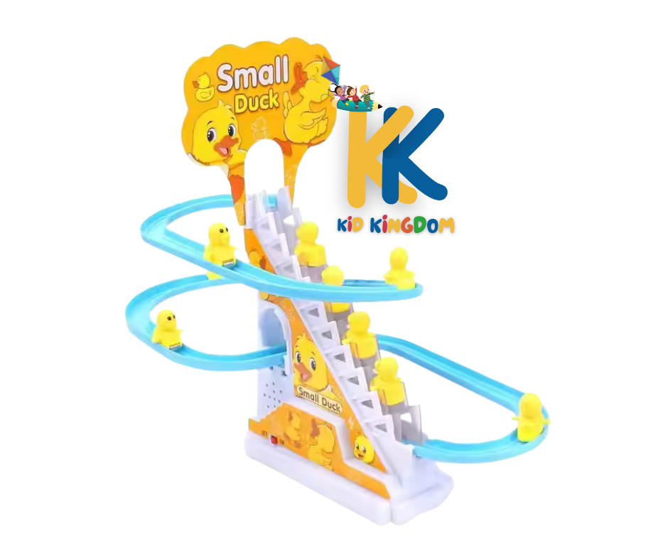 Automatic Climbing Duck Toy – Musical &amp; Light-Up Track for Kids