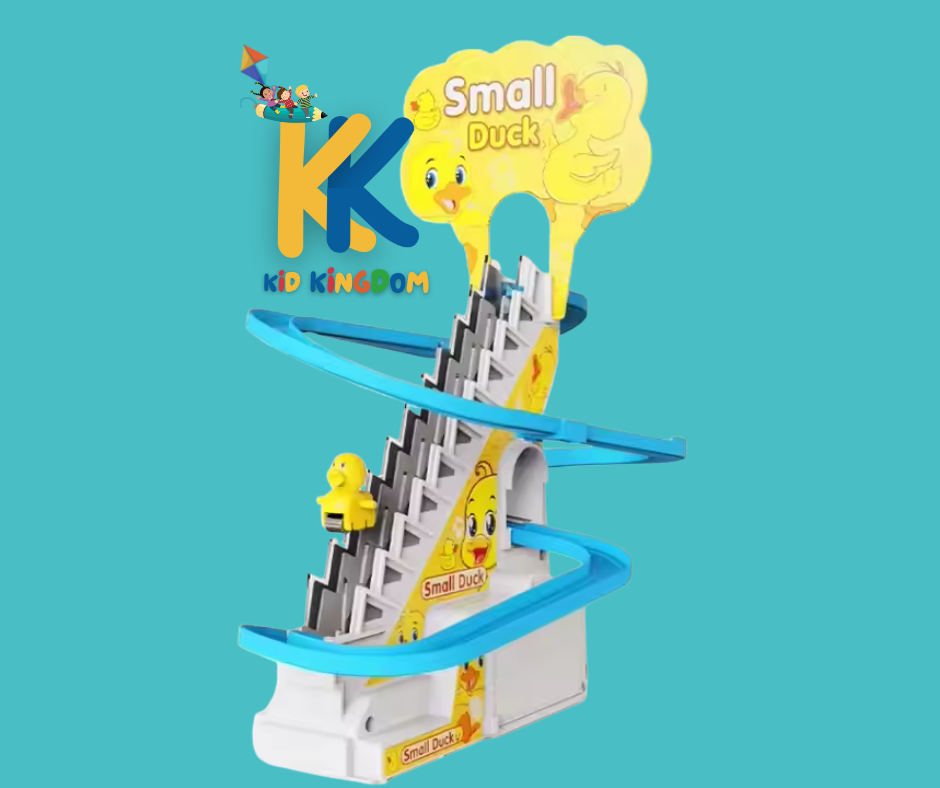Automatic Climbing Duck Toy – Musical &amp; Light-Up Track for Kids