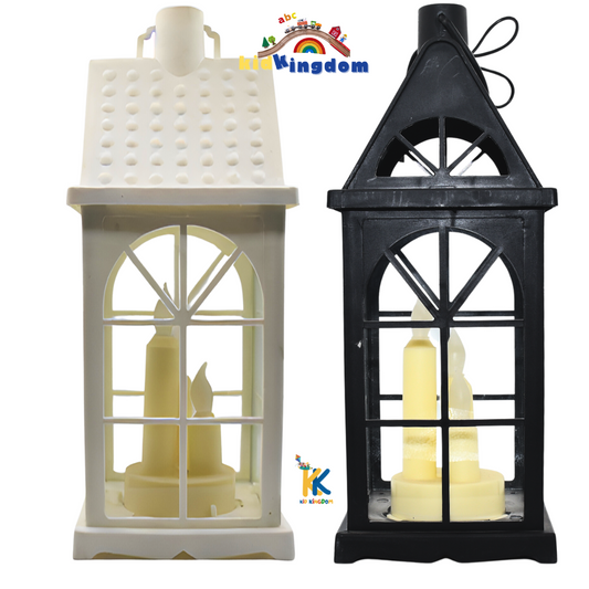 Decorative LED Candle Lantern – Black &amp; White