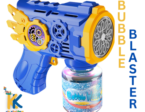 Flying Armor Automatic Bubble Gun – 12 Hole LED Bubble Blaster for Kids