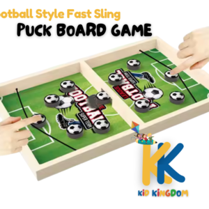 Football Style Pucket Board Game – Fast Sling Puck Wooden Game for Kids & Family