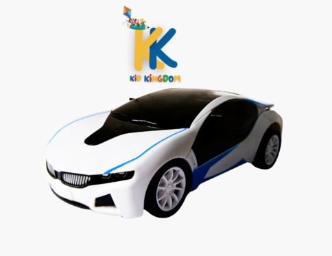 White & Blue Remote Control Sports Car – High Speed RC Racing Car for Kids