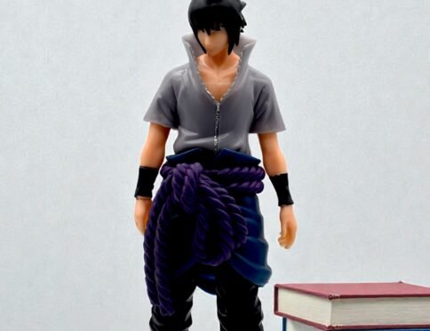 Sasuke Uchiha Anime Action Figure – Naruto Shippuden Collectible Toy (Grey Outfit Version)