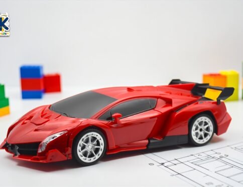 Large Scale 2-in-1 Remote Control Transforming Robot Car – One-Button Deformation Terminator Sports Car