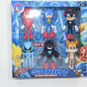 Sonic the Hedgehog 6-Piece Deluxe Action Figure Set – Sonic 4 Collectible Toy Pack with Tails, Knuckles, and Shadow