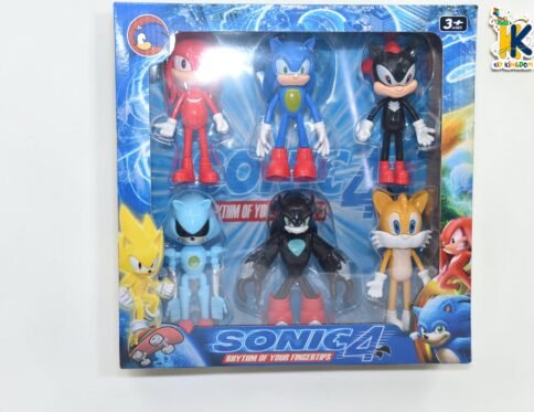 Sonic the Hedgehog 6-Piece Deluxe Action Figure Set – Sonic 4 Collectible Toy Pack with Tails, Knuckles, and Shadow