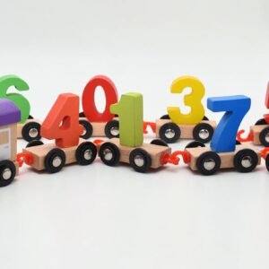 Wooden Number Counting Train Set – 11-Piece Montessori Educational Math Toy for Toddlers