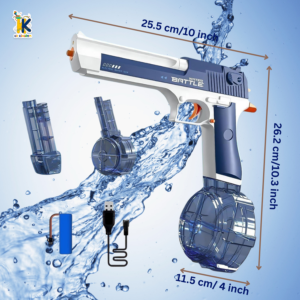 Electric Water Gun Toy with High-Capacity Drum Magazine – Automatic Rechargeable Squirt Blaster for Kids Summer Outdoor Water Battles