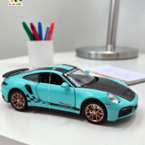 Porsche 911 Turbo S 1:32 Scale Diecast Metal Model Car – Premium Sports Toy Vehicle with Openable Doors, Lights, Sound, and Plastic Glass Box Packaging for Kids & Collectors