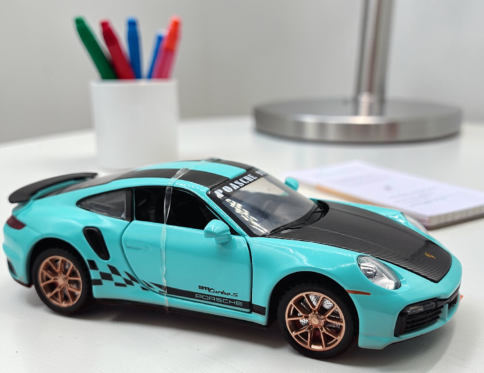 Porsche 911 Turbo S 1:32 Scale Diecast Metal Model Car – Premium Sports Toy Vehicle with Openable Doors, Lights, Sound, and Plastic Glass Box Packaging for Kids & Collectors