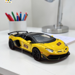 Lamborghini Aventador SVJ 63 1:32 Scale Diecast Metal Model Car – Premium Racing Supercar Toy with Openable Scissor Doors, Lights, Sound, and Plastic Glass Box Packaging for Kids & Collectors