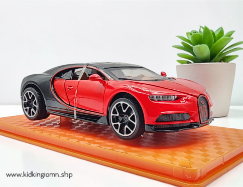 Bugatti Chiron Dual-Tone 1:32 Diecast Metal Model Car with Lights & Glass Box Packaging