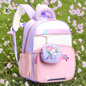 Cute Pastel Rabbit Preschool Backpack with Detachable Coin Pouch
