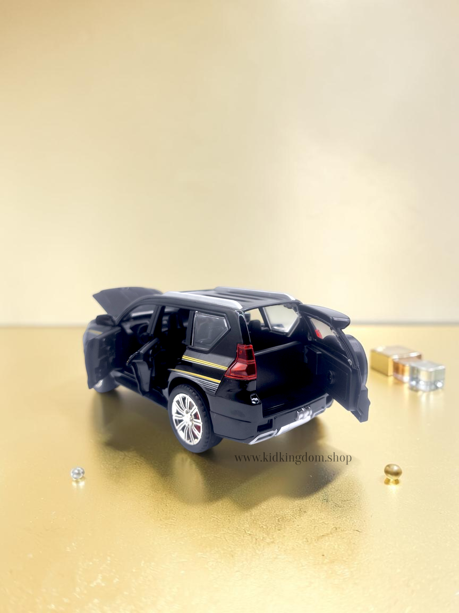 Buy black metal alloy Toyota Prado SUV model car toy with opening hood online in Pakistan at Kid Kingdom Shop