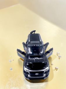 Black Toyota Land Cruiser Prado diecast metal model toy car by Kid Kingdom