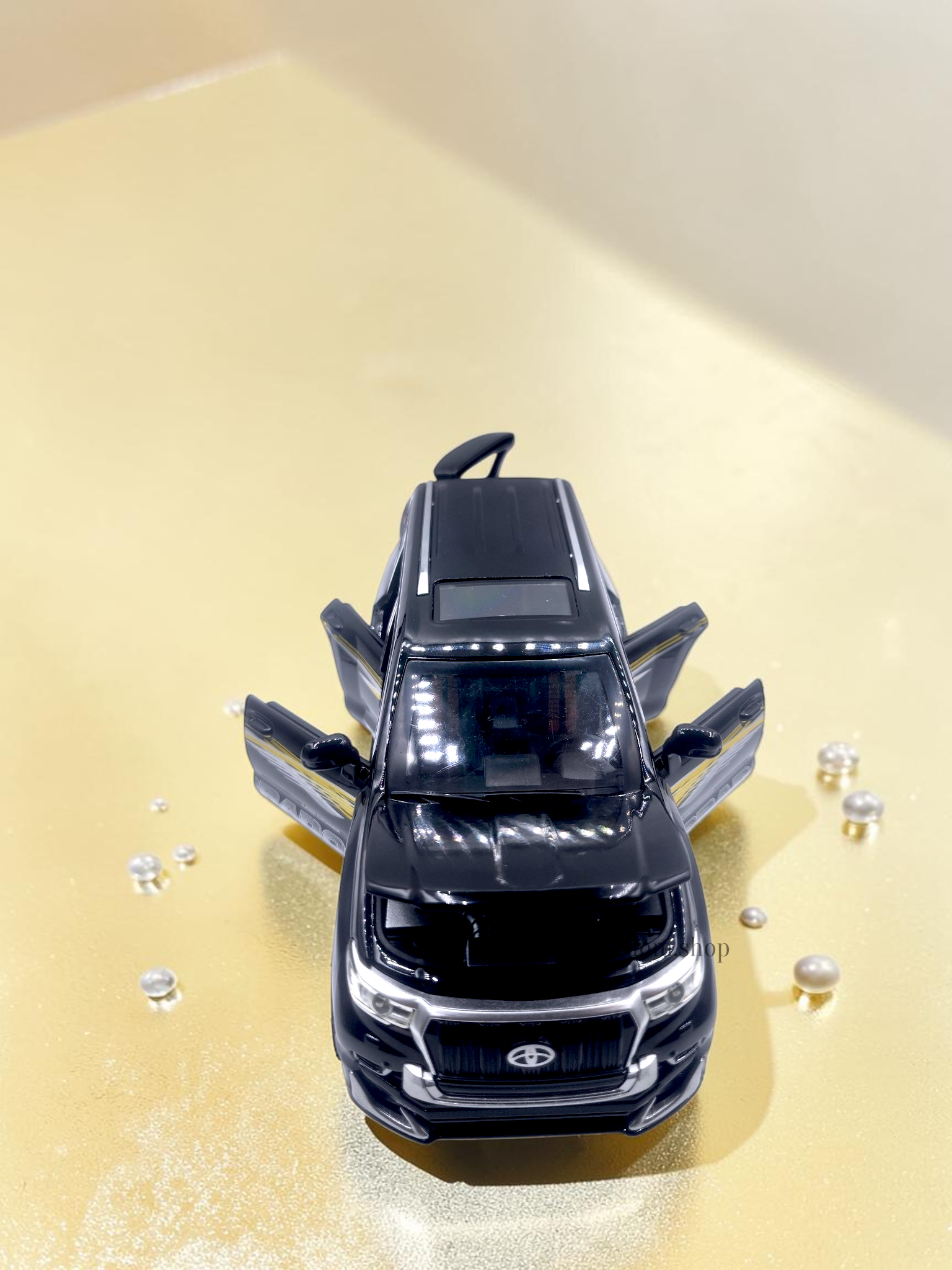 Black Toyota Land Cruiser Prado diecast metal model toy car by Kid Kingdom