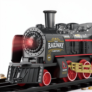 Buy electric steam train toy set with light music and spray online in Pakistan at Kid Kingdom Shop