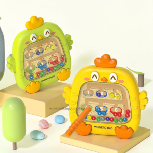 Yellow chick magnetic color and number sorting maze game by Kid Kingdom