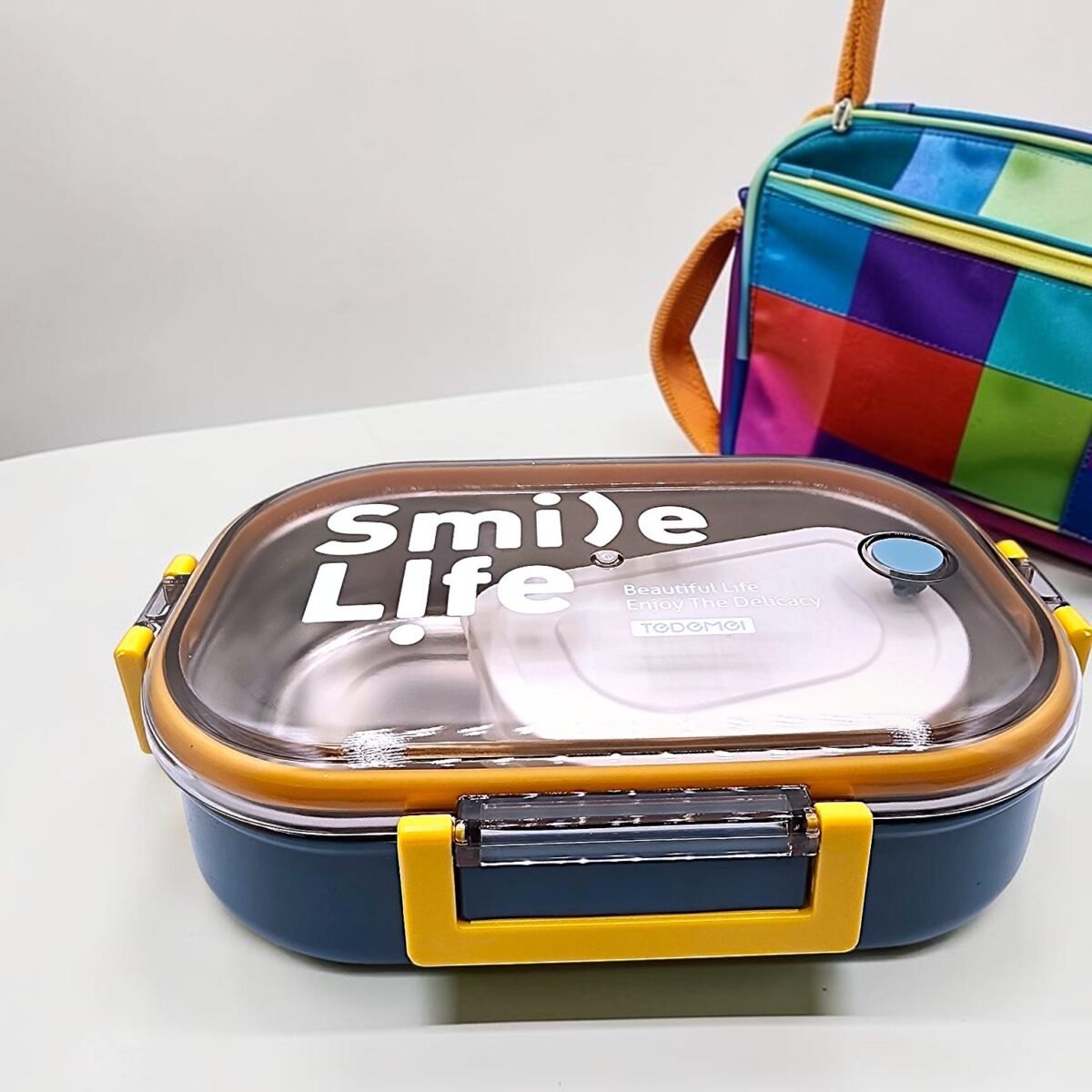 Smile Life Stainless Steel Lunch Box with Detachable Side Container & Vent Valve
