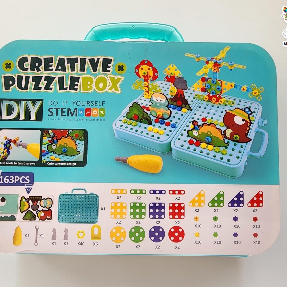 163 Pcs Kids Creative Puzzle Box – DIY STEM