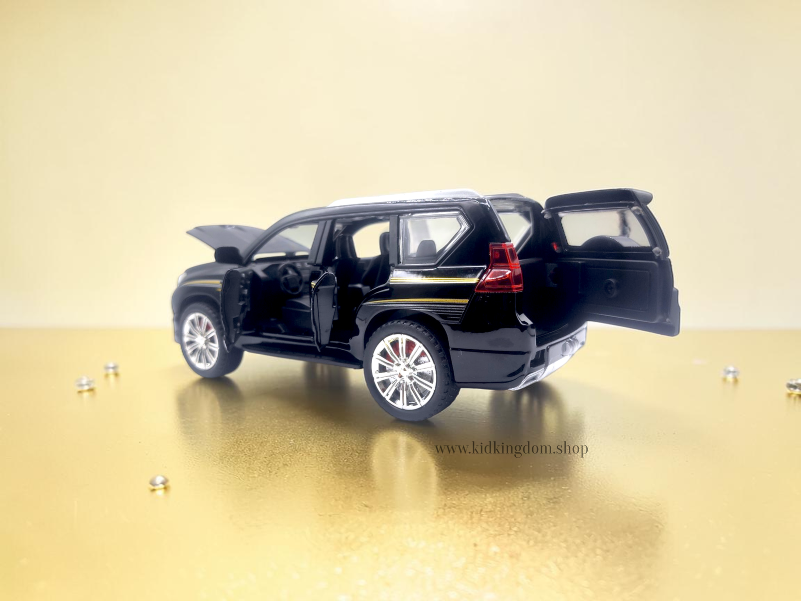 Kids Black Toyota Prado Diecast Model Toy Car
