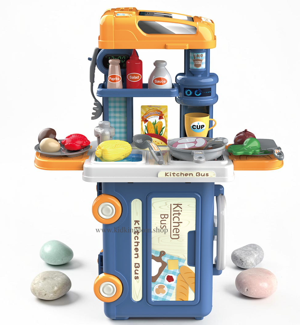 Kids 3in1 Portable Kitchen Bus Playset