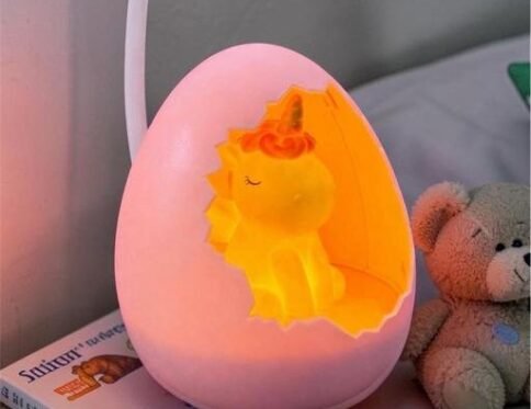 Kids Rechargeable Unicorn Egg Shell Desk Lamp