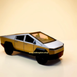 Futuristic gold and black electric cyber truck RC toy with sleek geometric angles